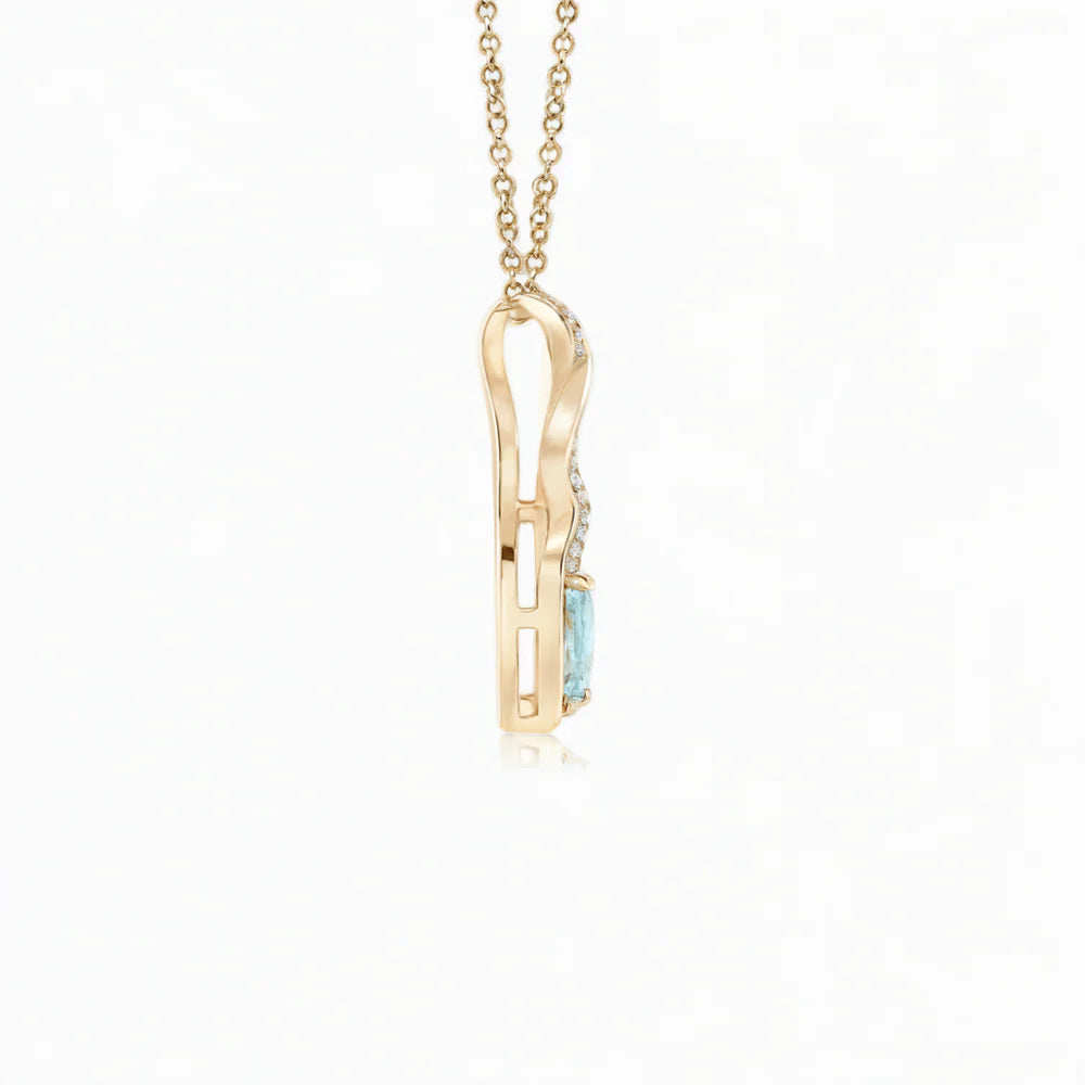 Aquamarine Infinity Heart Necklace