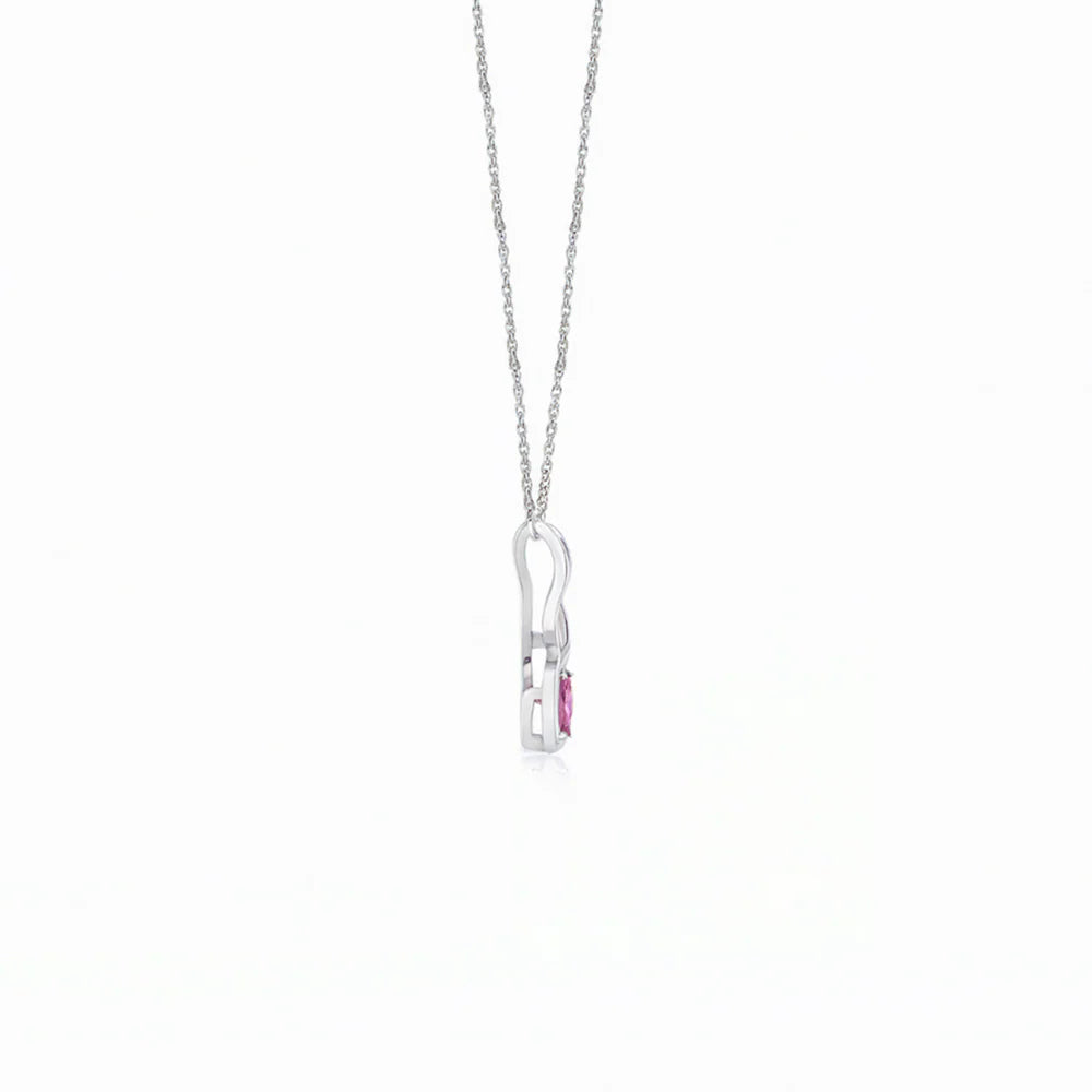 Pink Heart Infinity Necklace