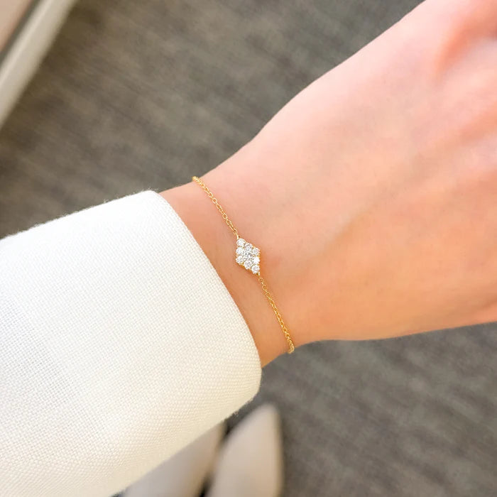 The Alia, Cluster Diamond Kite Shaped Bracelet