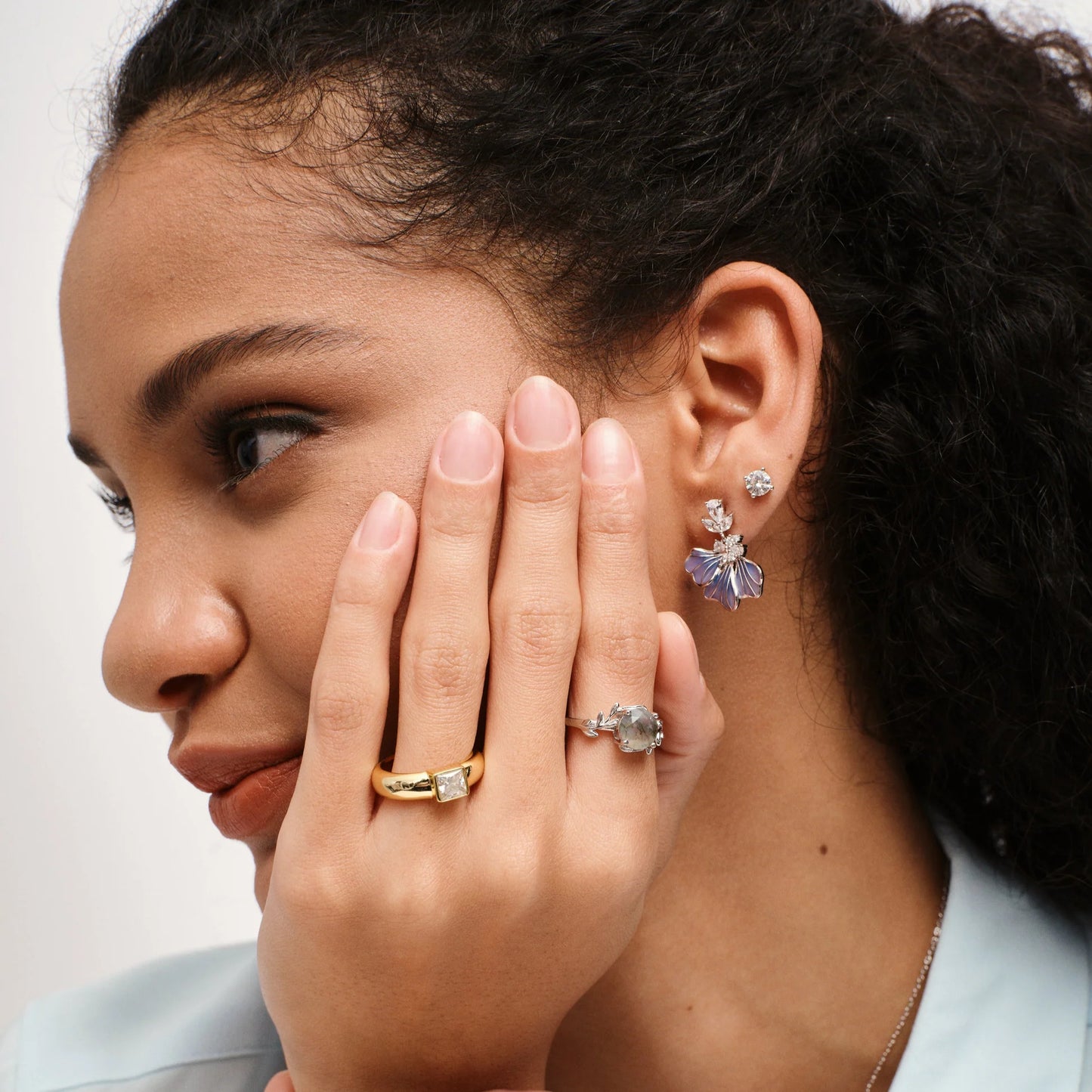 Enamel Bloom Drop Earrings