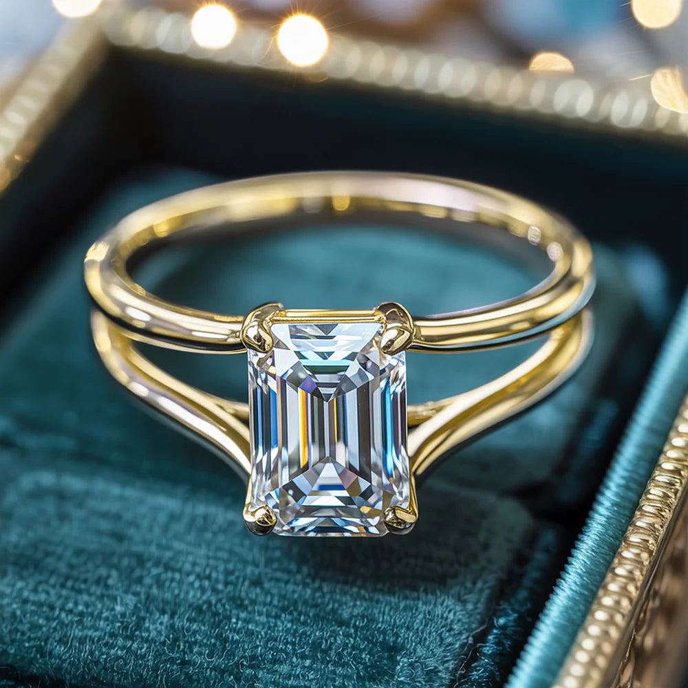 The Adelina Rae – Split Shank Moissanite Ring