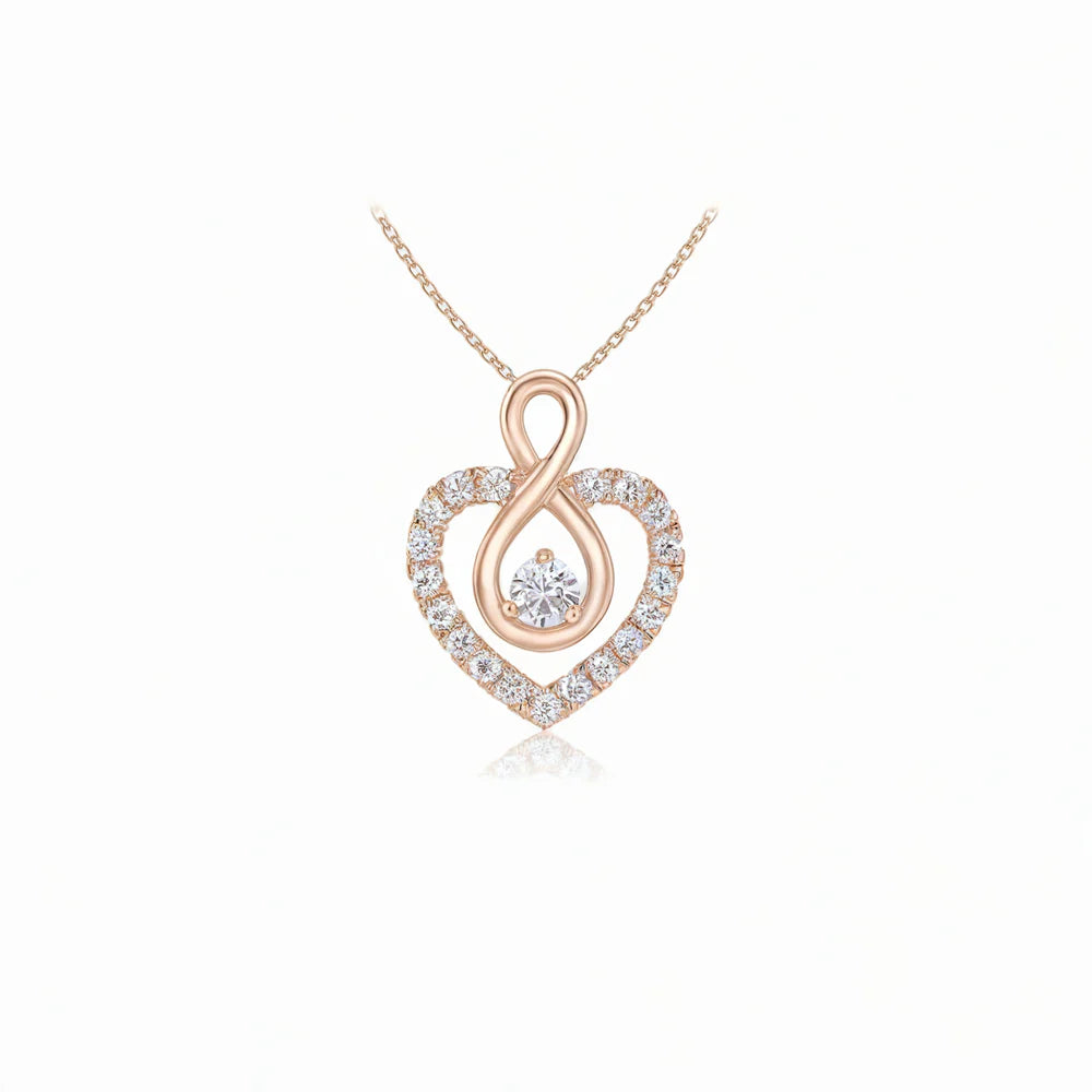 Diamond Heart Infinity Loop Necklace