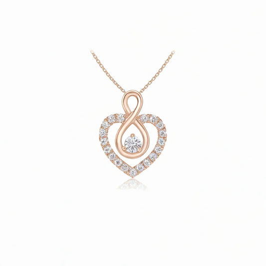 Diamond Heart Infinity Loop Necklace