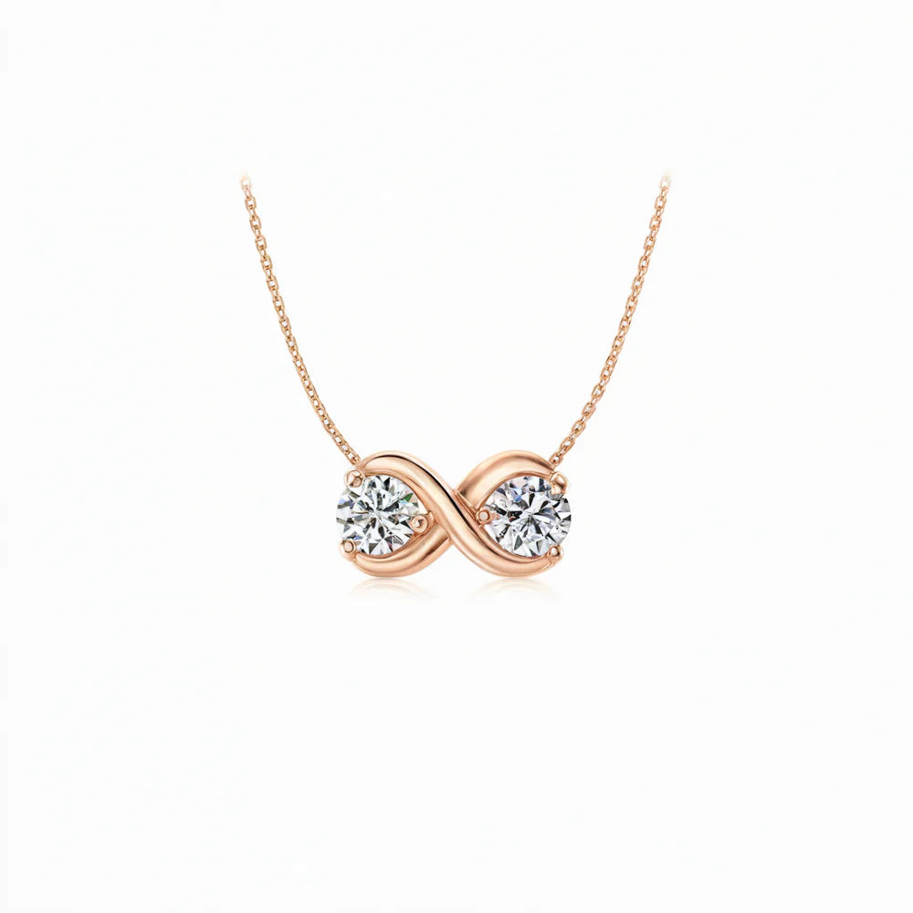 Double Diamond Infinity Necklace