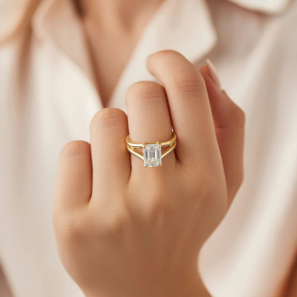 The Adelina Rae – Split Shank Moissanite Ring