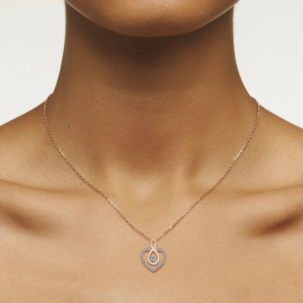 Diamond Heart Infinity Loop Necklace