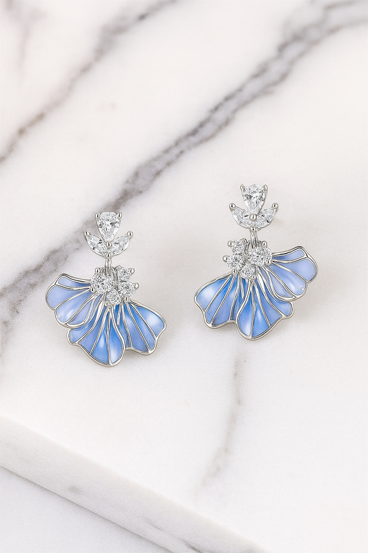 Enamel Bloom Drop Earrings