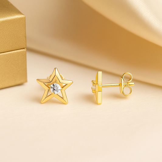 Radiant Starlight Hollow Stud Earrings