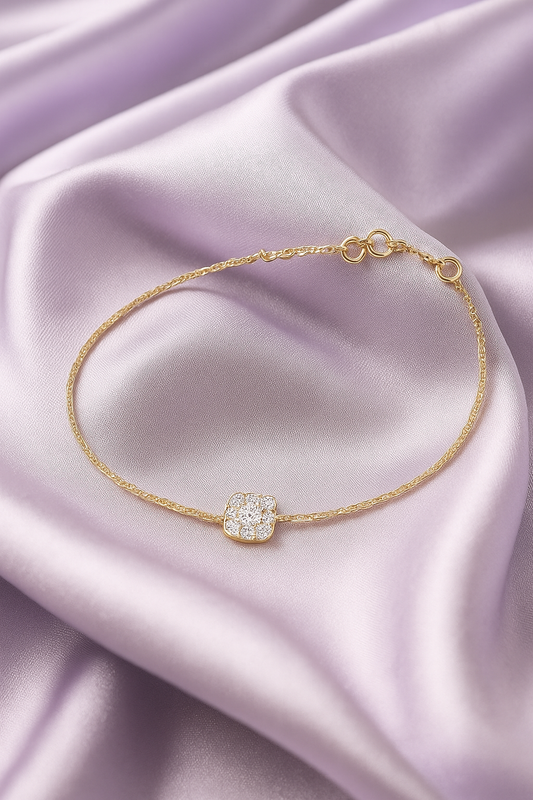 Alia Cluster Diamond Cushion Shaped Bracelet