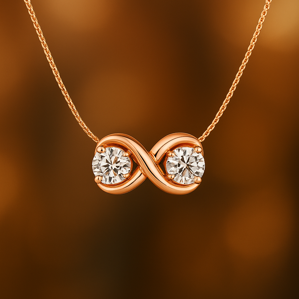 Double Diamond Infinity Necklace