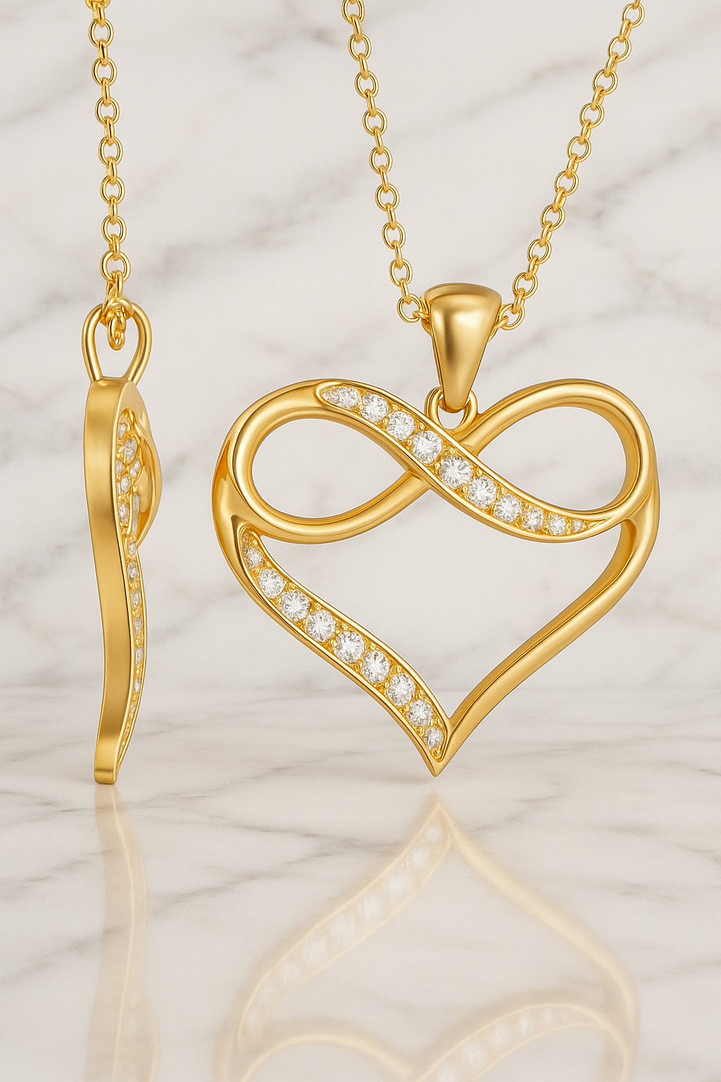 Moissanite Infinity Heart Necklace