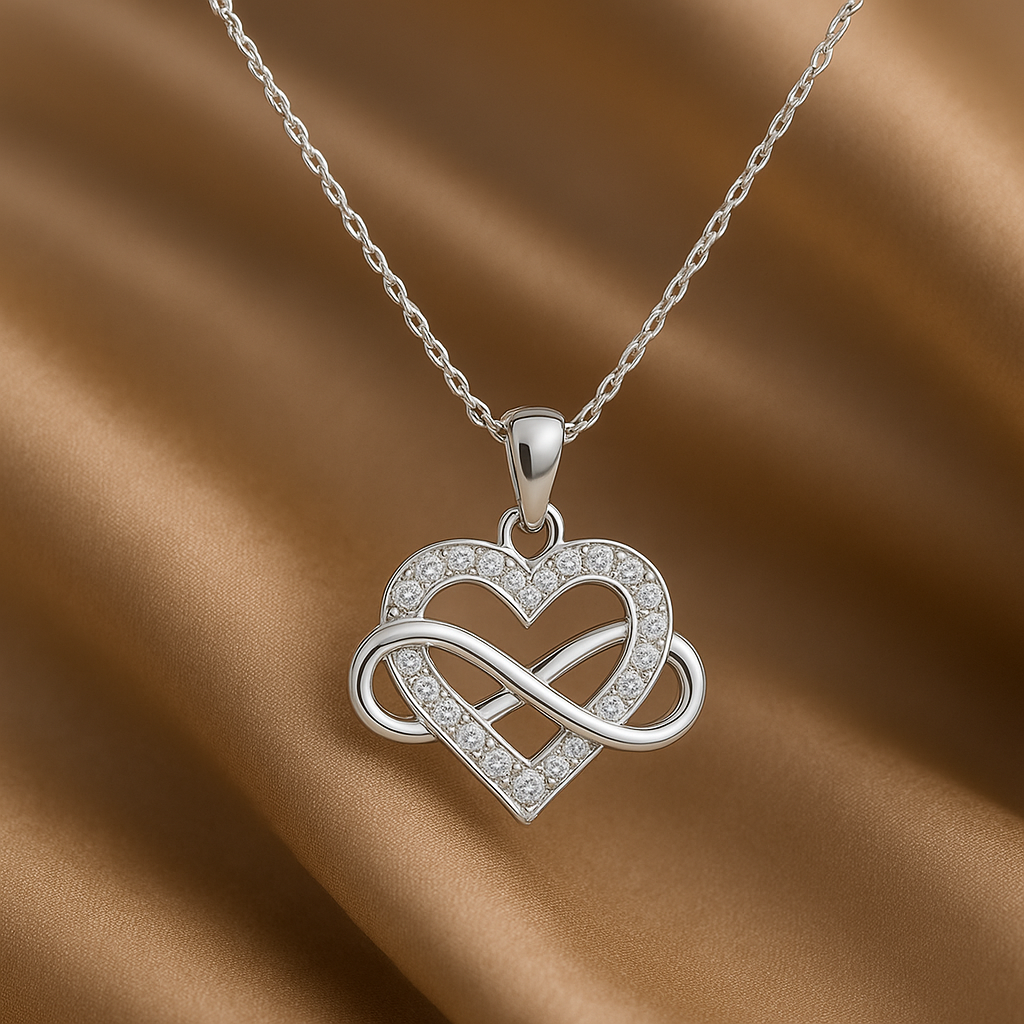 Celtic Diamond Infinity Heart Necklace