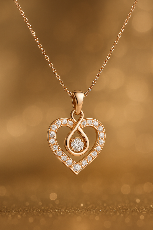 Diamond Heart Infinity Loop Necklace