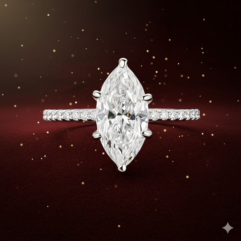 6-Prong Eternity Marquise Moissanite Ring