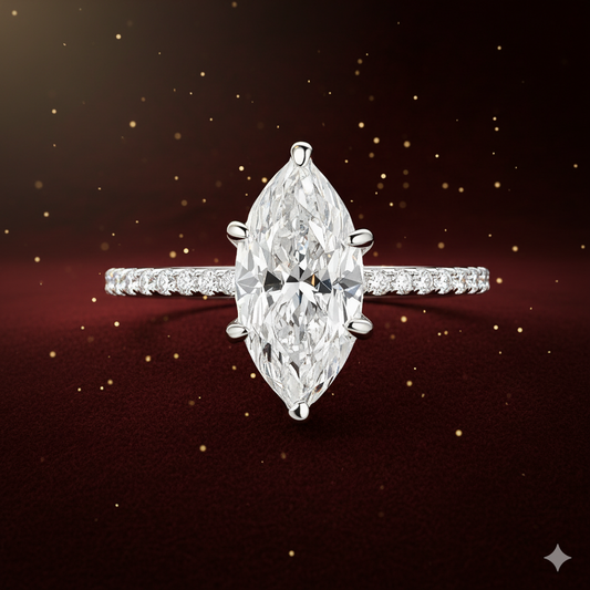 6-Prong Eternity Marquise Moissanite Ring