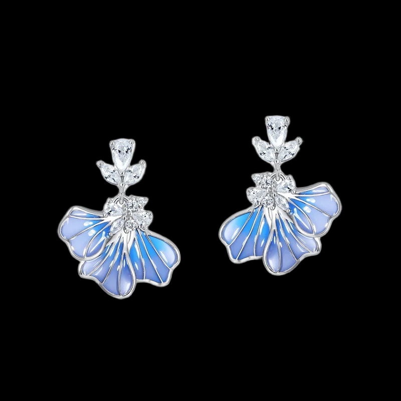 Enamel Bloom Drop Earrings