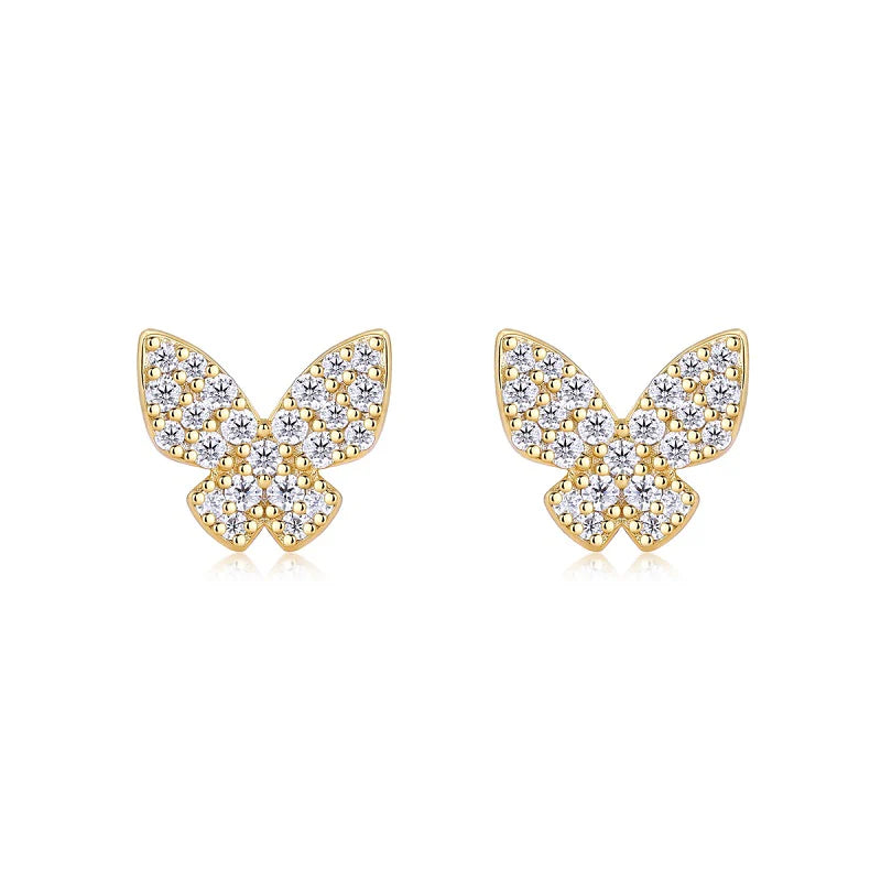 Glittering Butterfly Stud Earrings