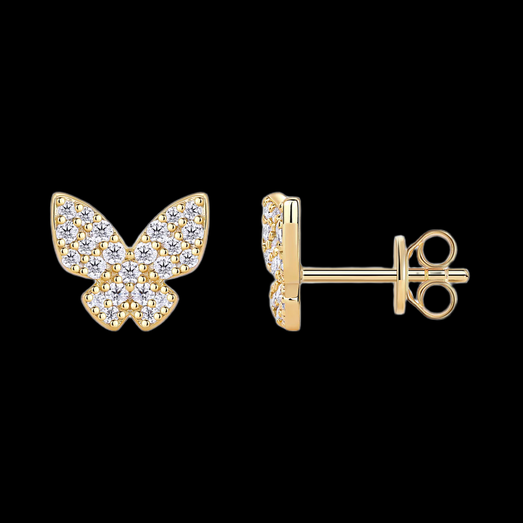 Glittering Butterfly Stud Earrings