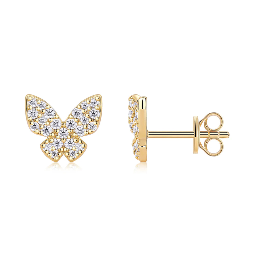 Glittering Butterfly Stud Earrings