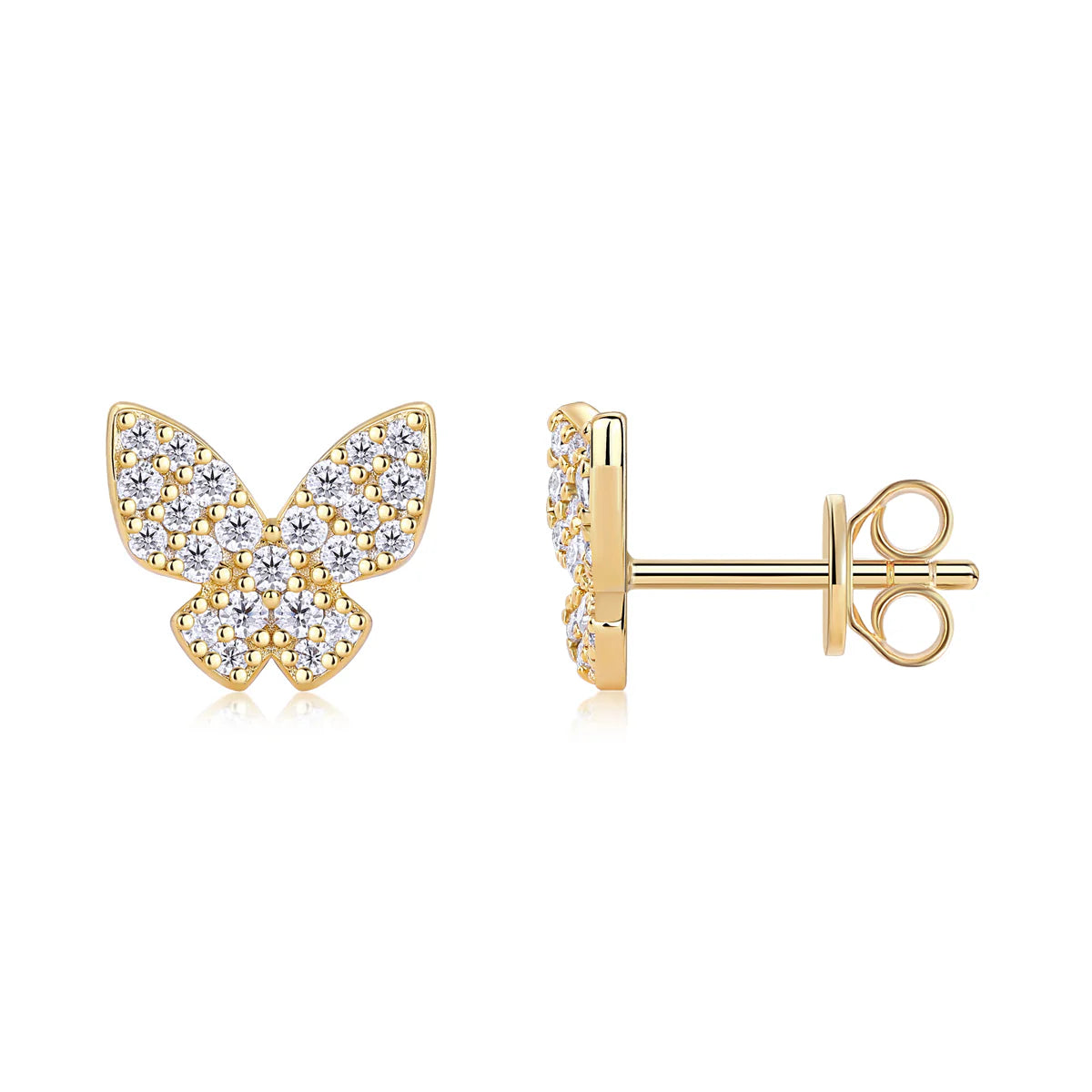 Glittering Butterfly Stud Earrings