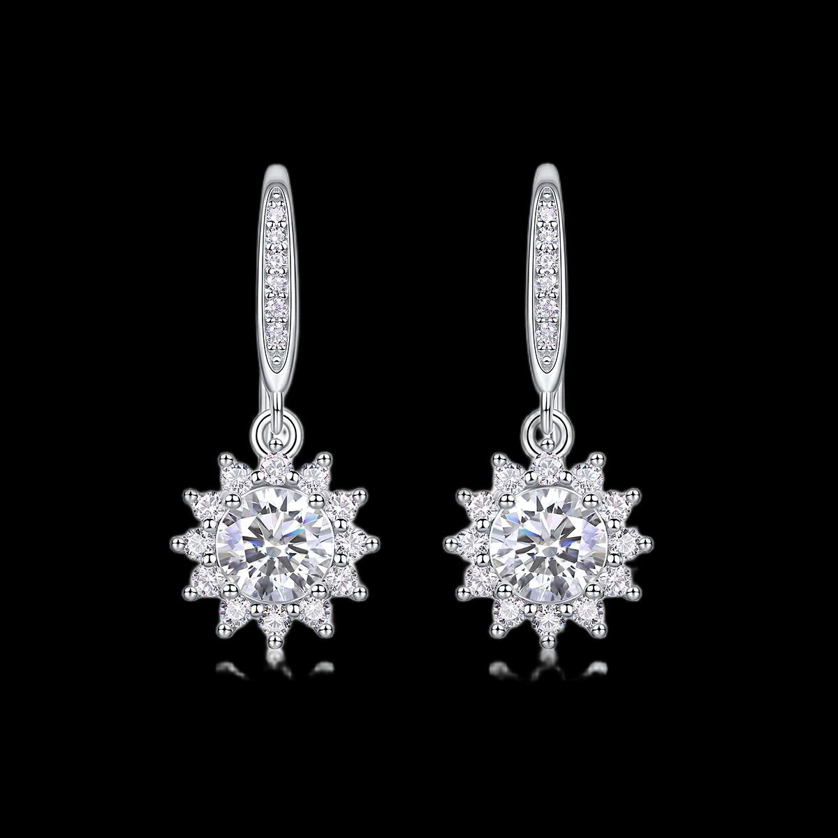 Radiant Snowflake Drop Earrings
