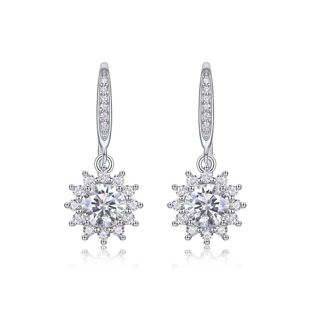 Radiant Snowflake Drop Earrings