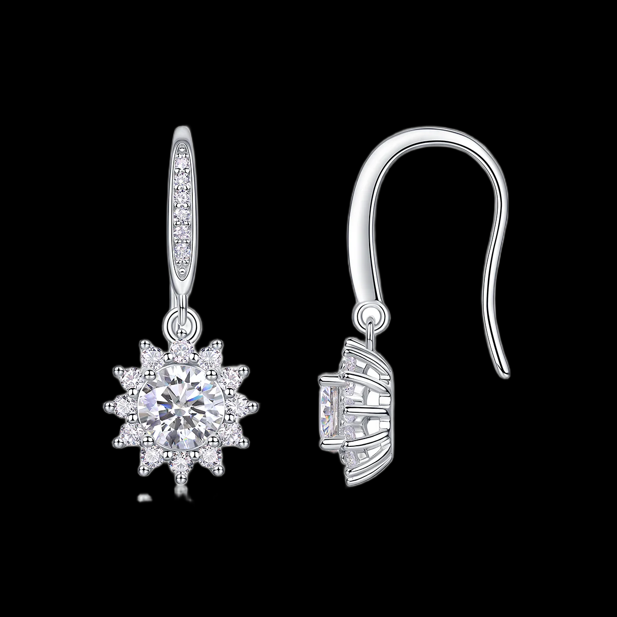 Radiant Snowflake Drop Earrings