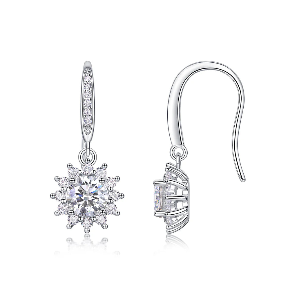 Radiant Snowflake Drop Earrings