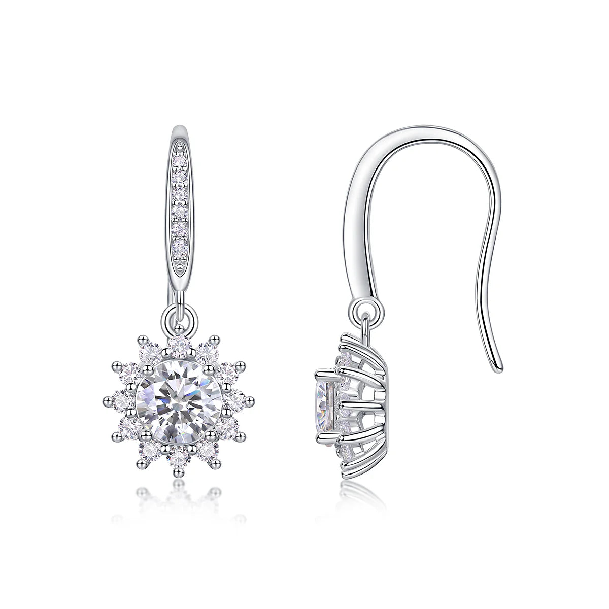 Radiant Snowflake Drop Earrings