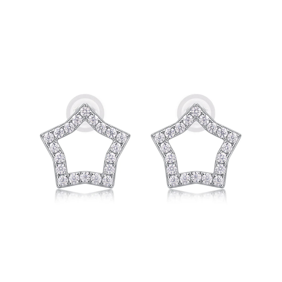 Shimmering Starry Silver Stud Earrings