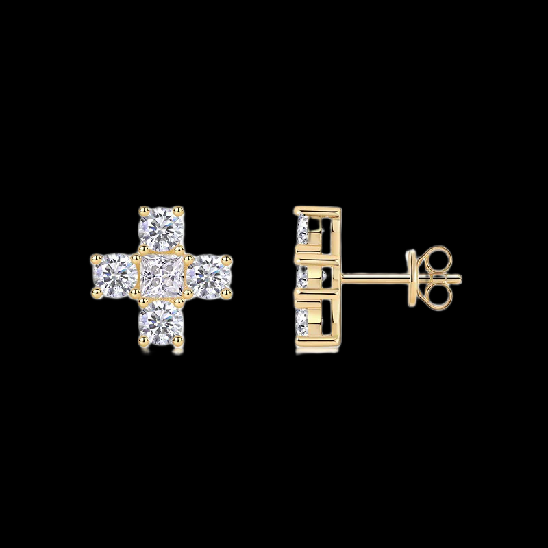 Sparkle Cross Stud Earrings