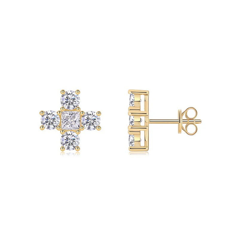Sparkle Cross Stud Earrings