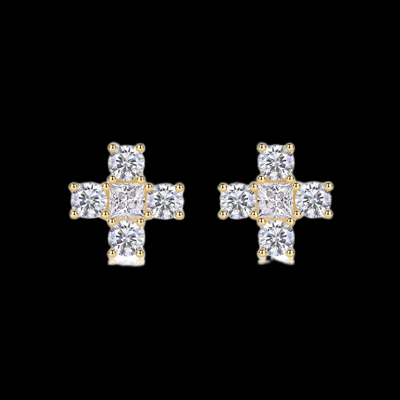 Sparkle Cross Stud Earrings
