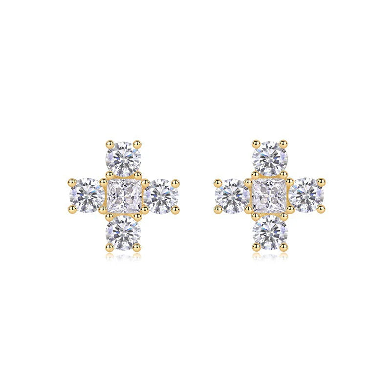 Sparkle Cross Stud Earrings