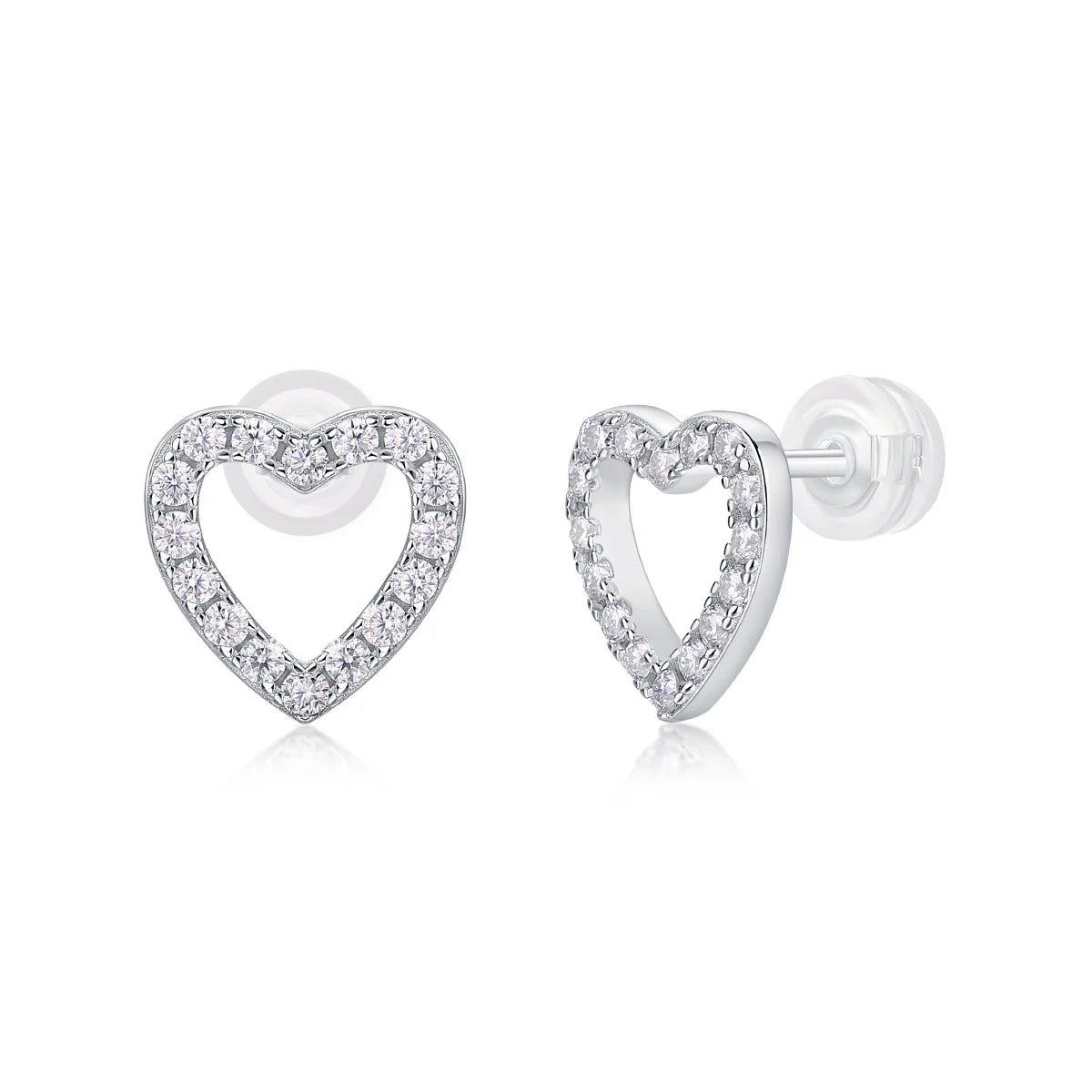 Sparkling Hearts Elegant Stud Earrings