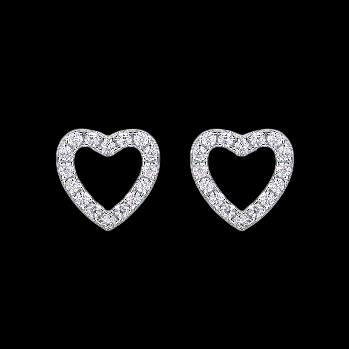 Sparkling Hearts Elegant Stud Earrings