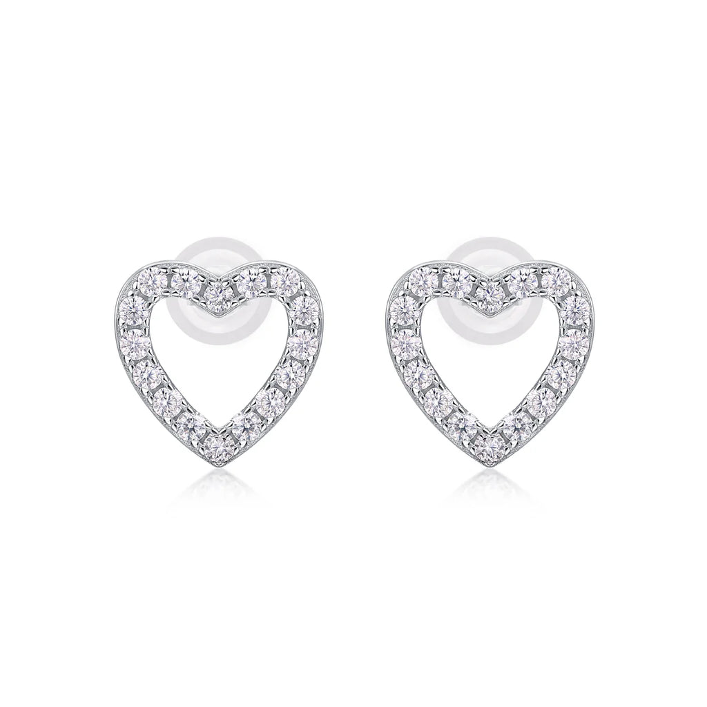 Sparkling Hearts Elegant Stud Earrings